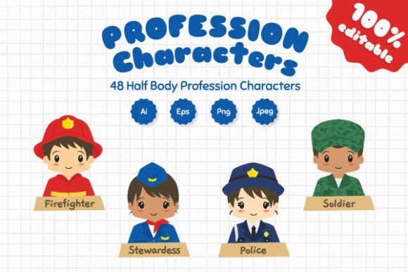 Download Half Body Profession Characters Vector - Premium Resources