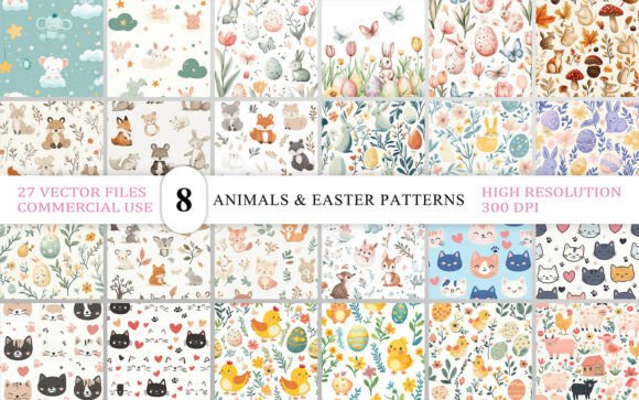 Download Cute Woodland Animals &amp; Easter Patterns - Woodland animals Collection