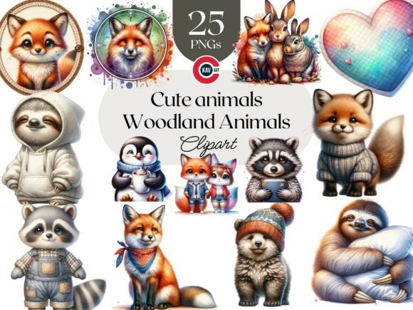 Download Cute Woodland Baby Animals Clipart - Baby animals Collection