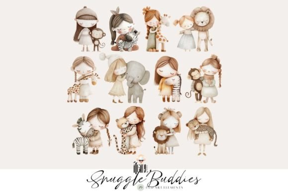 Download Snuggle Buddies Baby Animals Clipart - Baby animals Collection