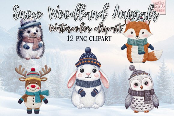 Download Winter Woodland Animals Watercolor PNG - Woodland animals Collection
