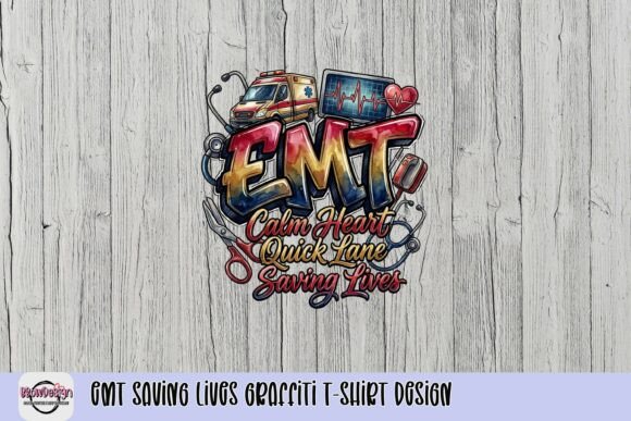 Download EMT Saving Lives Graffiti T-Shirt Design - Premium Resources