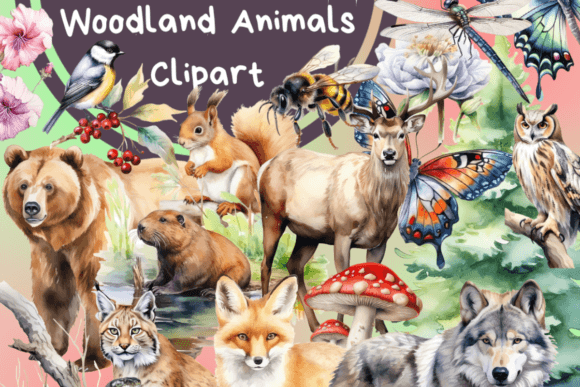 Download Cute Watercolor Woodland Animals Clipart - Woodland animals Collection