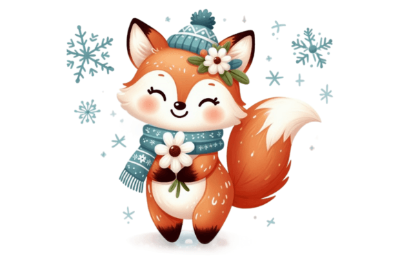 Download Cute Winter Fox PNG Sublimation - Winter fox png Collection