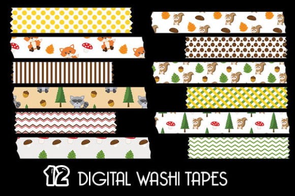 Download Woodland Animals Cliparts Washi Tapes - Woodland animals Collection