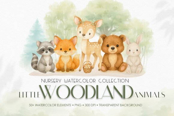 Download Woodland Animals Watercolor Clipart Set - Woodland animals Collection