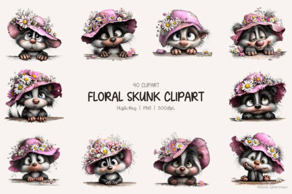 Download Floral Skunk Clipart - Skunk clipart Collection