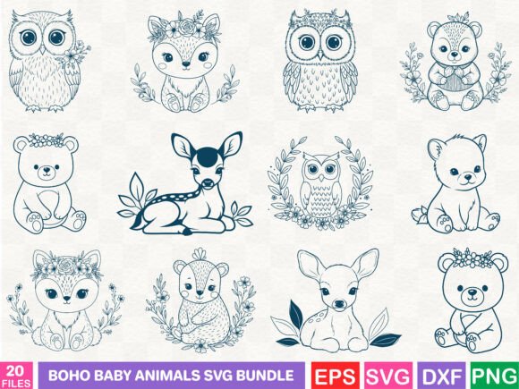 Download Boho Baby Animals SVG Bundle - Baby animals Collection