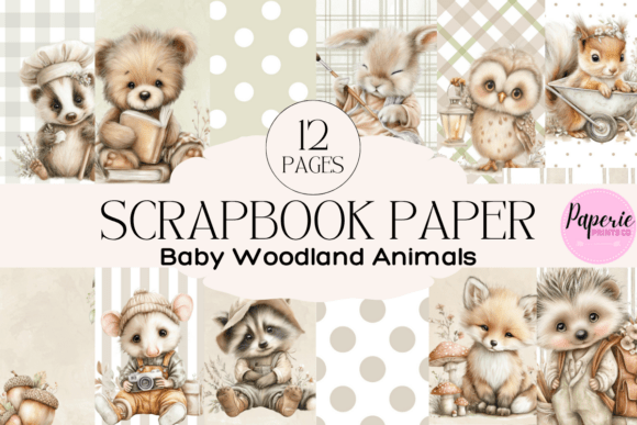 Download Woodland Baby Animals Scrapbook Paper - Baby animals Collection