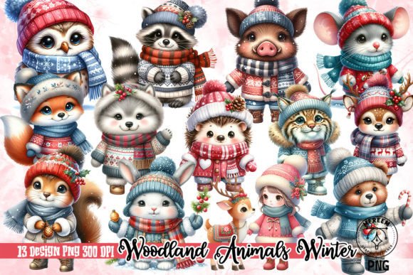 Download Woodland Animals Winter Clipart PNG - Woodland animals Collection