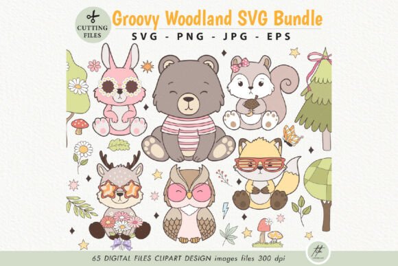 Download Groovy Woodland Animals SVG - Woodland animals Collection
