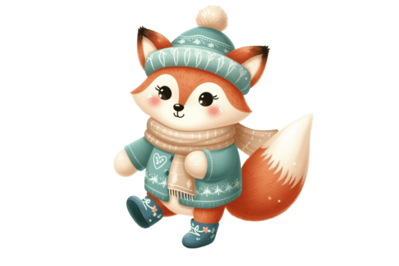 Download Cute Winter Fox PNG Sublimation - Winter fox png Collection