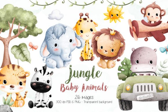 Download Jungle Baby Animals Clipart - Baby animals Collection