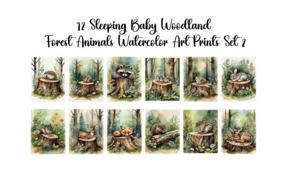 Download Woodland Forest Sleeping Baby Animals - Baby animals Collection