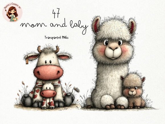Download Mom Baby Animals Clipart PNG Set - Baby animals Collection