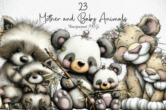 Download Mother and Baby Animals Clipart PNG - Baby animals Collection