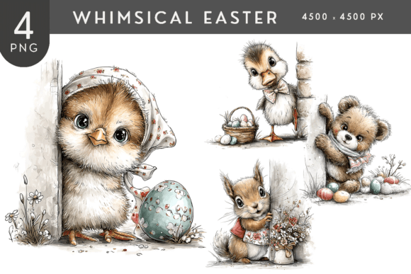 Download Whimsical Easter Woodland Animals PNG - Woodland animals Collection