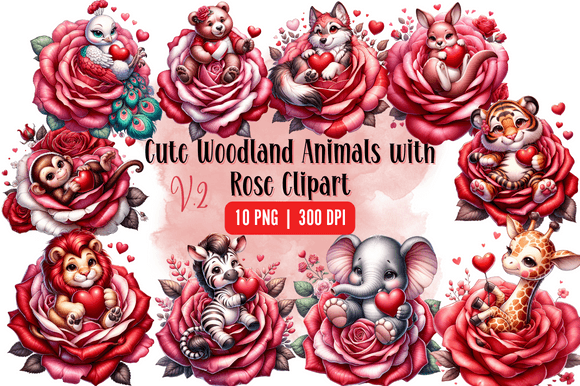 Download Watercolor Cute Woodland Animals Rose - Woodland animals Collection