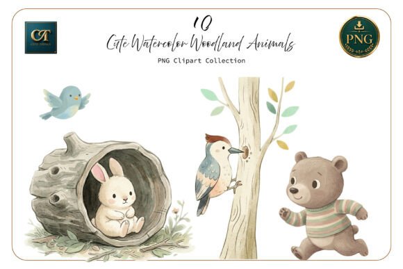 Download Cute Watercolor Woodland Animals Set - Woodland animals Collection