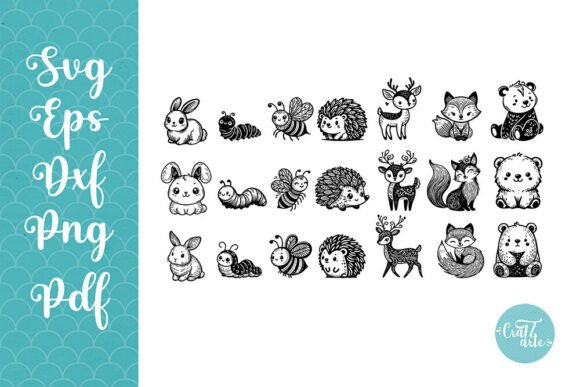 Download Woodland Animals SVG PNG Doodle Bundle - Woodland animals Collection