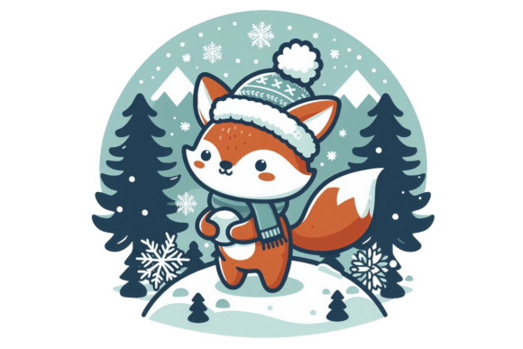 Download Cute Winter Fox PNG Sublimation - Winter fox png Collection