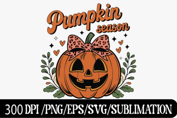Download Pumpkin Season Retro Fall Pumpkin Bow - Premium Resources