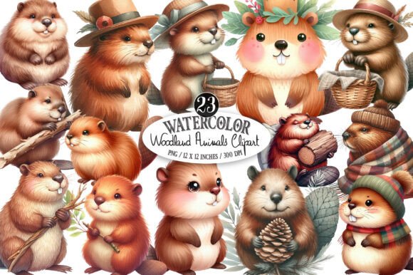 Download Cute Beaver Clipart's, Woodland Animals - Woodland animals Collection