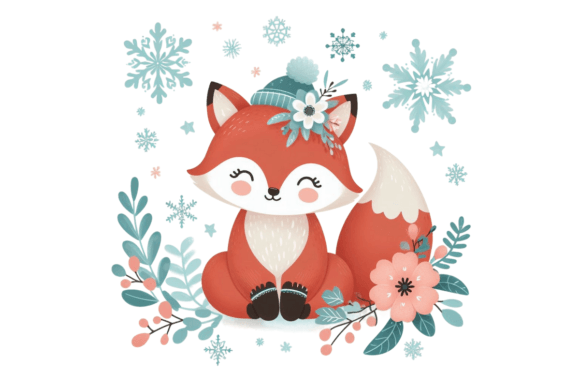 Download Cute Winter Fox PNG Sublimation - Winter fox png Collection