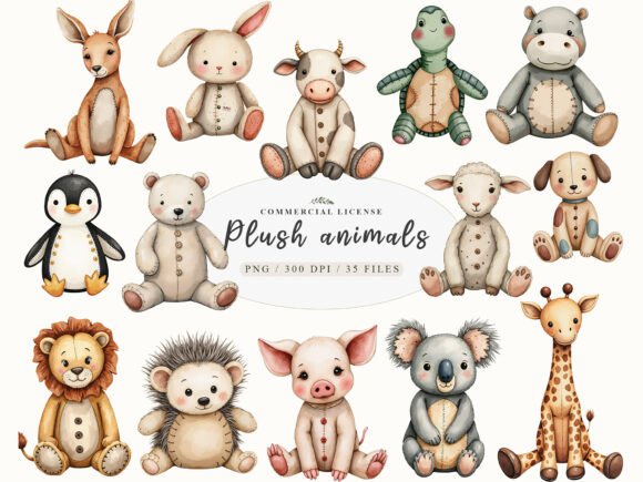Download Vintage Knitted Plush Baby Animals Png - Baby animals Collection