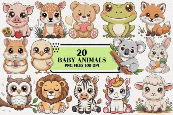 Download Kawaii Baby Animals Clipart Bundle - Baby animals Collection
