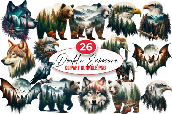 Download Double Exposure Woodland Animals Clipart - Woodland animals Collection