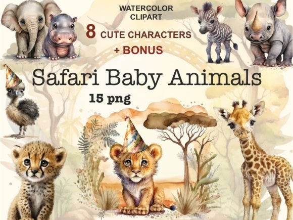 Download Safari Baby Animals, Cute Animal Clipart - Baby animals Collection