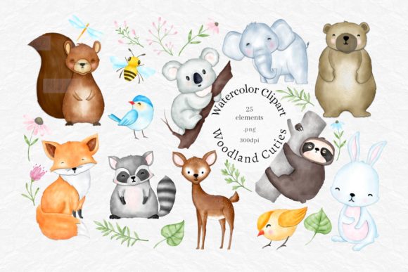 Download Cute Watercolor Woodland Animals Clipart - Woodland animals Collection