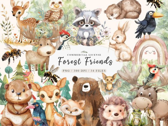 Download Boho Woodland Animals, Cute Animals Png - Woodland animals Collection