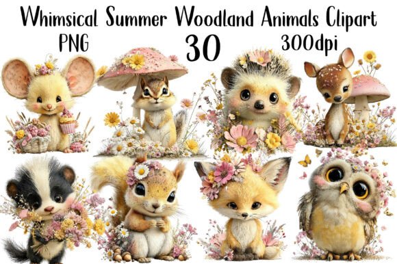 Download Whimsical Summer Woodland Animals - Woodland animals Collection